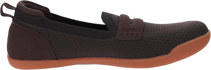 WHITIN Women's Round Toe Slip On Penny Loafers | Wide Barefoot Flats with Breathable Knit
