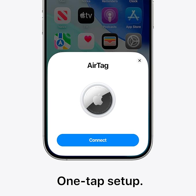 Apple AirTag (2nd Generation): Tracker for Keychain, Wallet, and More; Locator with Sound; Simple One-Tap Setup with iPhone or iPad; Key Finder with up to 1.5X Precision Finding Range