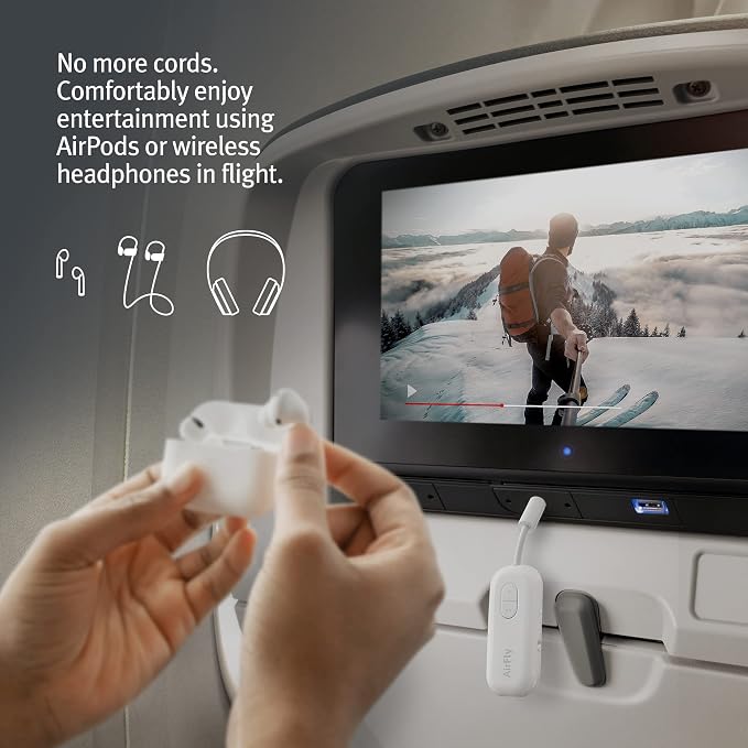 Twelve South AirFly Duo Bluetooth 5.0 Transmitter for TV/Airplane to 2 Wireless Headphones – Wireless Adapter for AirPods, Airplane, Car, Gym, Home, Use with Any 3.5 mm Audio Jack