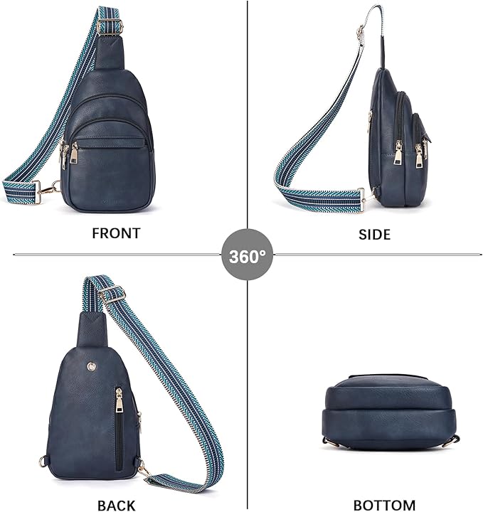 BOSTANTEN Sling Bag for Women Leather Crossbody Bags Fanny Pack Chest Bag for Travel
