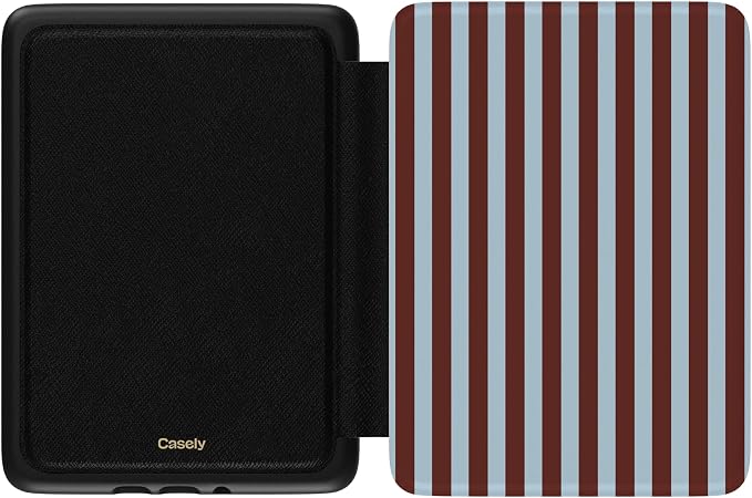 Casely Kindle Case | Sunday in Brooklyn | Blue Stripes | Compatible with 7” Kindle Colorsoft and 7” Kindle Paperwhite (12th Gen)