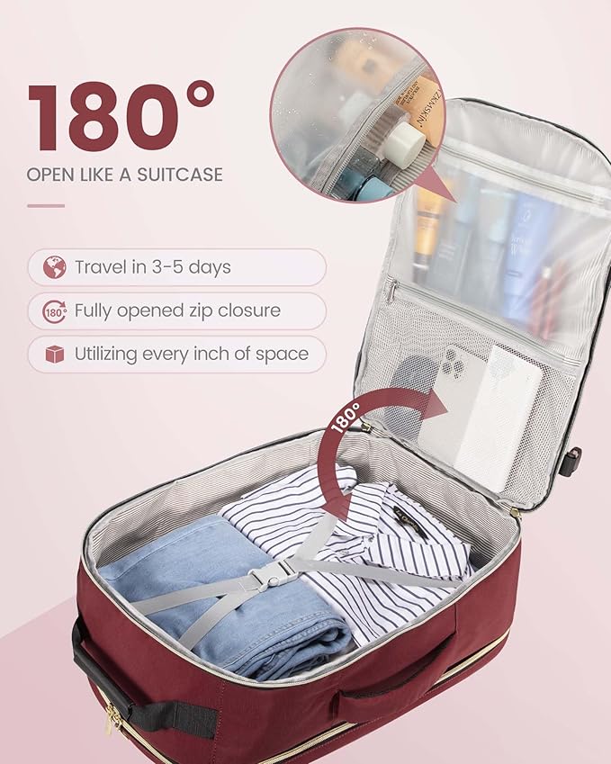 LOVEVOOK 40L Travel Backpack Flight Approved Carry on Backpack,3 Packing Cubes,Waterproof Personal Item Travel Bag,TSA Carry on Luggage Suitcase Travel Essentials,Gifts for Women & Men,fits 17" Laptop