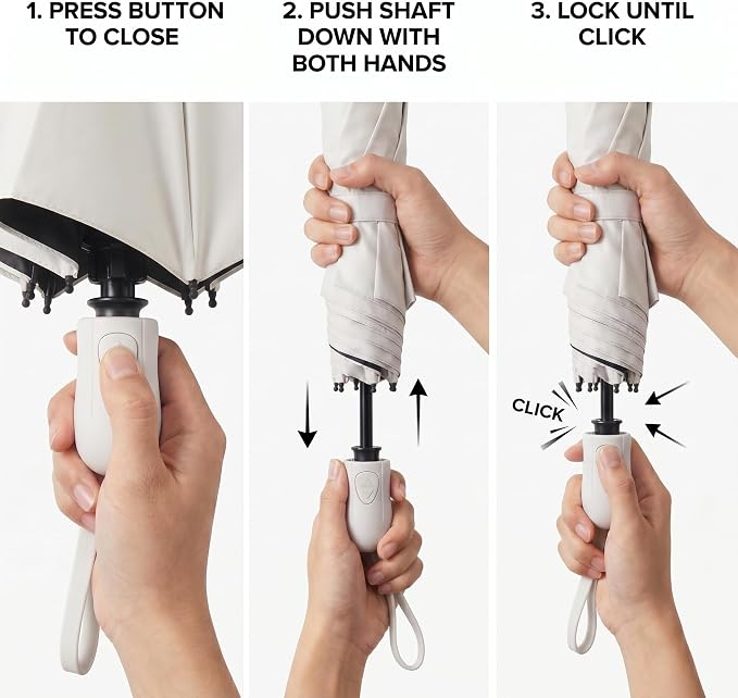 Ultra Lightweight Compact Umbrella 7.8 oz, Auto Open Close Folding Design for Sun & Light Rain, Mini Travel Accessory for Purse & Backpack, Portable UV Protection for Daily Commute, One-Person Use
