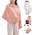 TADO MUSLIN 2-Pack Nursing Covers for Breastfeeding, 100% Organic Cotton Muslin Nursing Cover for Mom, Soft Breathable Breastfeeding Cover, Full Privacy Cover for Nursing, Extra Coverage L Pink White