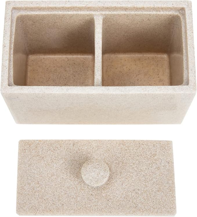 Zerodeko Cotton Swabs Storage Case Lid Compartment Cotton Pad Organizer for Bathroom Premium Quality Container Space-saving Design for Tidy Organization