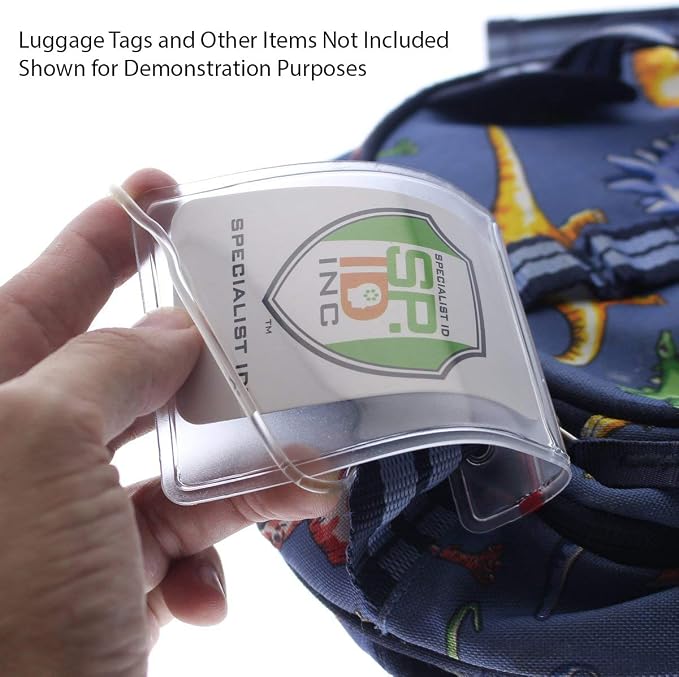 Bulk 500 Pack - 6 Inch Premium Clear Plastic Luggage Tag Holders - Strong, Flexible Elastic Worm Loops for Bag Tags, Backpacks and Suitcases - Plastic Strap Loops by Specialist ID