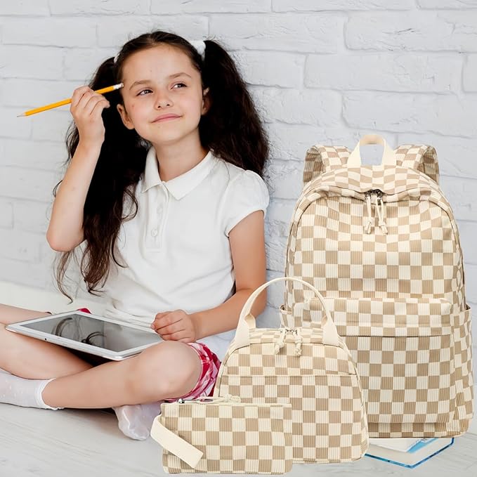 LEDAOU Backpack for Girls School Bag Kids Bookbag Teen Backpack Set Daypack with Lunch Bag and Pencil Case | Kids, Bookbag, Daypack, with Lunch Bag, and Pencil Case