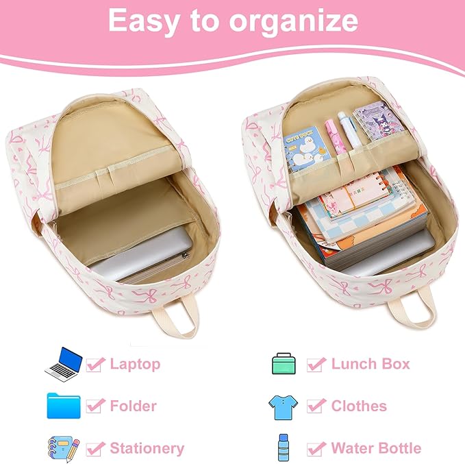LEDAOU Backpack for Girls School Bag Kids Bookbag Teen Backpack Set Daypack with Lunch Bag and Pencil Case | Kids, Bookbag, Daypack, with Lunch Bag, and Pencil Case