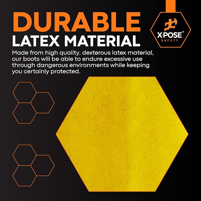 Hazmat Boot and Shoe Covers For Hazardous Materials - Explosives, Gases, Flammable Liquids, Peroxide and More – Medium Yellow 12" Over the Shoe Protectors - by Xpose Safety