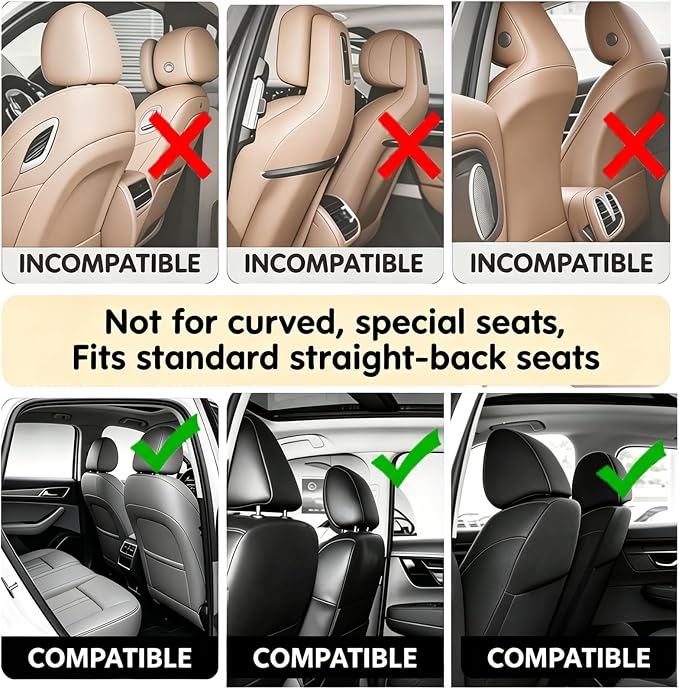 ROXAI 2 Pack Kick Mats Back Seat Protector, Seat Back Cover for Kids Feet, Anti-Kick Pad for Back of Front Seats – Waterproof, Keep Car Clean from Dirt, Scuffs & Stains