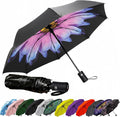 SIEPASA Compact Travel Umbrella - Windproof Auto Open/Close, Small Folding Umbrella for Rain & Sun with UPF50+ - Lightweight Frame, Waterproof - Fits Backpack, Purse, Suitcase.(Glaze)