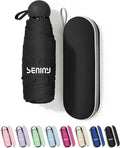 Seniny Mini Portable Travel Umbrella with Case - Compact Umbrellas for Rain & Sun UV Protection for Backpack Pocket, Lightweight Folding Small Umbrella, Tiny Purse Size UV Blocker for Kids Women Girls