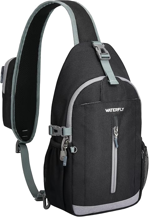 WATERFLY Sling Bag Crossbody Backpack: 8L RFID Anti Theft Cross Body Shoulder Bag Travel Crossover Side Bag for Men Women