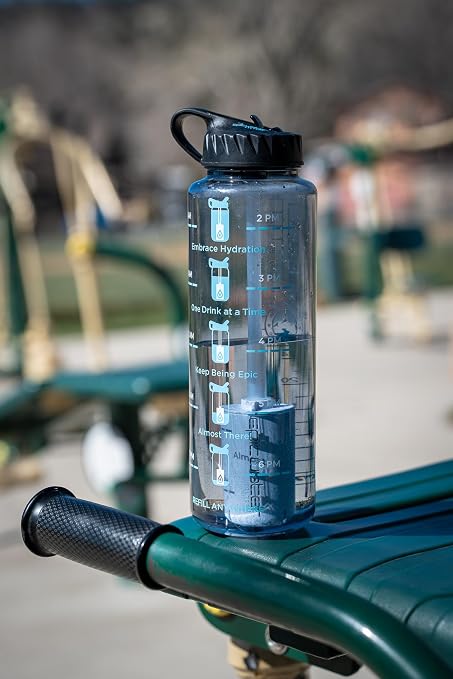 Epic Water Filters Nalgene OG Water Bottle with Filter, USA Made, BPA Free, Removes 99.99% Tap Water Contaminants, Forever Chemicals, Motivational Blue, 48 oz