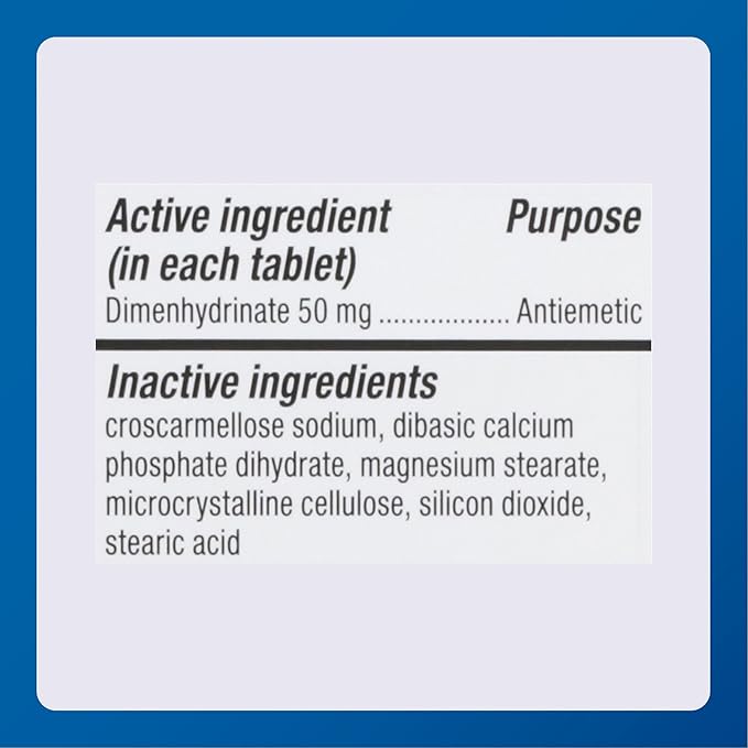 MAJOR Driminate - Dimenhydrinate 50mg Motion Sickness Tablets - Anti-Nausea Medicine - 100 Count (6 Pack)