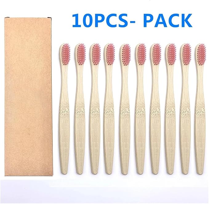 Manual Toothbrush 10PCS Colorful Toothbrush Set Soft Bristle Teeth Whitening Toothbrushes Soft Care Toothbrush(10PCS Pink Color)