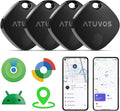 ATUVOS Dual System Air Tracker Tag Pro 4 Pack, Smart Key Finder Works with Android Google Find Hub or iOS Apple Find My APP (Huawei not Supported), Bluetooth Item Locator for Luggage, Suitcase, Wallet