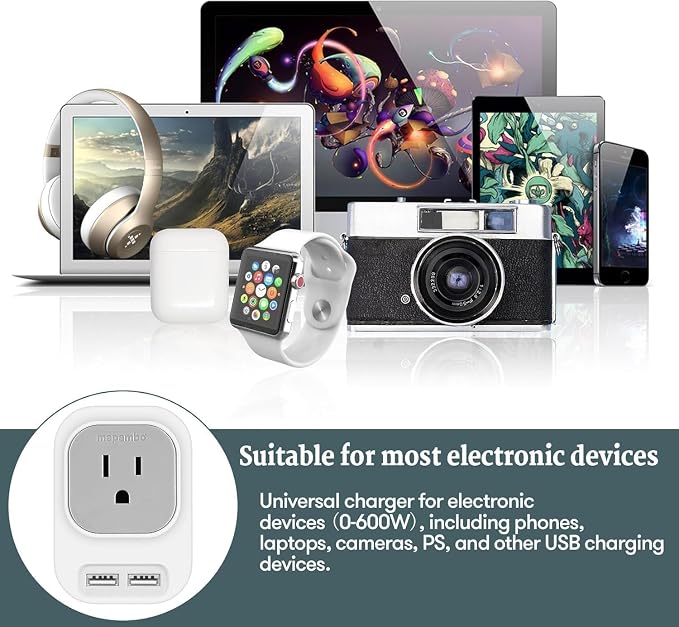 Voltage Converter US to Europe with 2 USB A & 2 USB C Ports Fast Charging, 220V to 110V Power Converter for European Travel International Universal Travel Adapter for Italy Spain Germany France