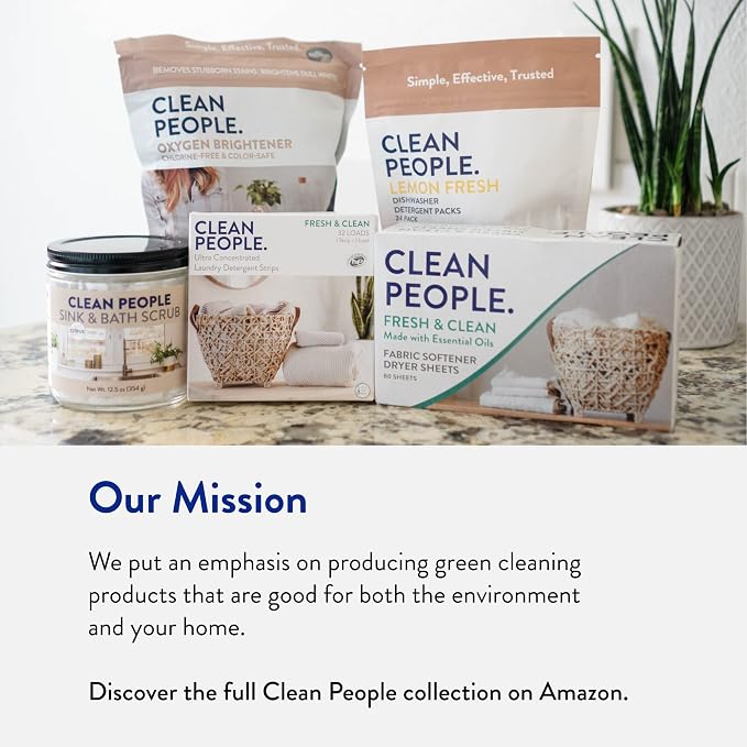 The Clean People Fragrance Free Laundry Detergent Sheets - Laundry Soap - Ultra Concentrated, Recyclable Packaging, Stain Fighting - Fragrance Free, 192 Pack