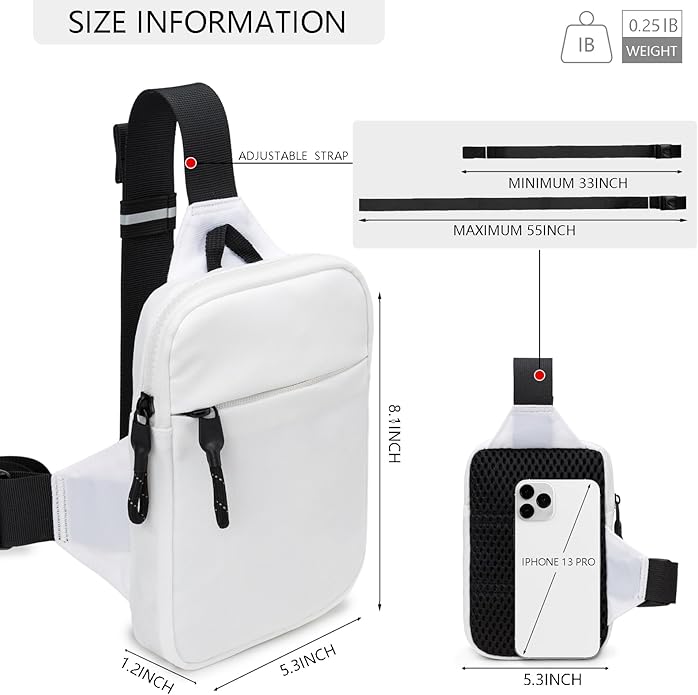 higouta Mini Sling Bag for Men Women, Small Crossbody Casual Utility Chest Phone Bag for Travel Workout