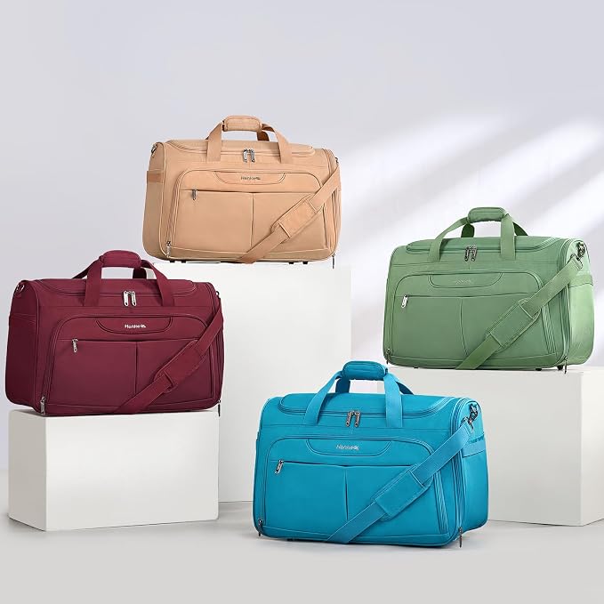 Hanke Carry On luggage Bags for Travel, Large Foldable Duffle Bag for Travel, Softside Lightweight Travel Bag Carry On Bags for Airplanes Women, Travel Tote Bags for Women Men.(Forest Green)