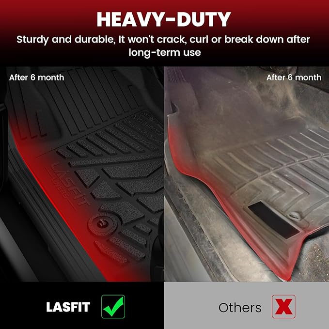 LASFIT Floor Mats for 2015-2026 Ford F-150 Regular Cab Bucket-Seat Carpet Floor, Ford F150 Standard Cab All Weather Portector TPE Waterproof Truck Liners-Not Fit Regular Cab/Super Cab/Vinyl Floor