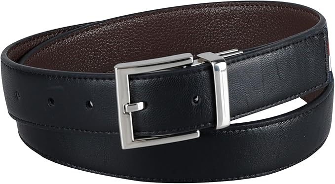 Tommy Hilfiger Men's Reversible Leather Belt, 2‑in‑1 Design for Dress Or Casual Wear