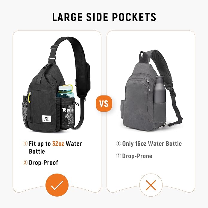 SKYSPER Sling Bag Anti-Theft Crossbody Bag RFID Travel Cross Body Shoulder Sling Backpack