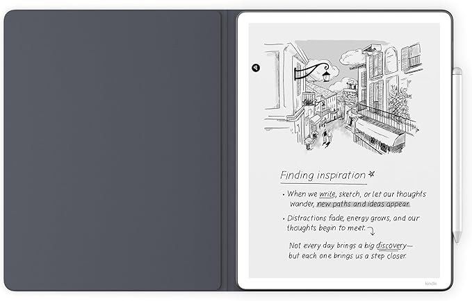 Introducing Amazon Kindle Scribe Executive Folio Cover with Magnetic Attach, Sleek Protective Case - Premium Leather