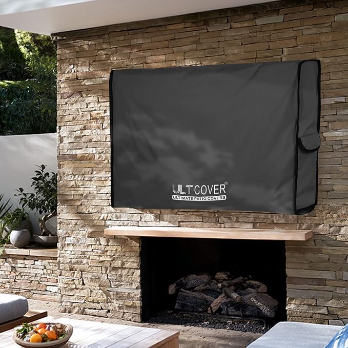 ULTCOVER Waterproof Outdoor TV Cover for 42-45 inch Outside Flat Screen Televisions with Mounts and Stands, Black