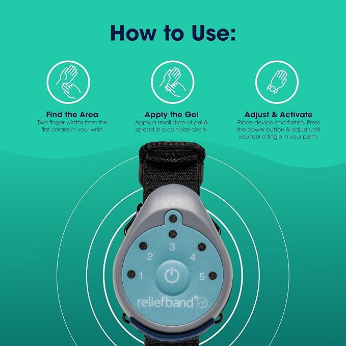Reliefband Classic Anti-Nausea Wristband for Motion Sickness, Morning Sickness, Travel, Sea Sickness & Vomiting Relief - Motion Sickness Wristband FDA Cleared Drug-Free, Fast-Acting Nausea Relief Band