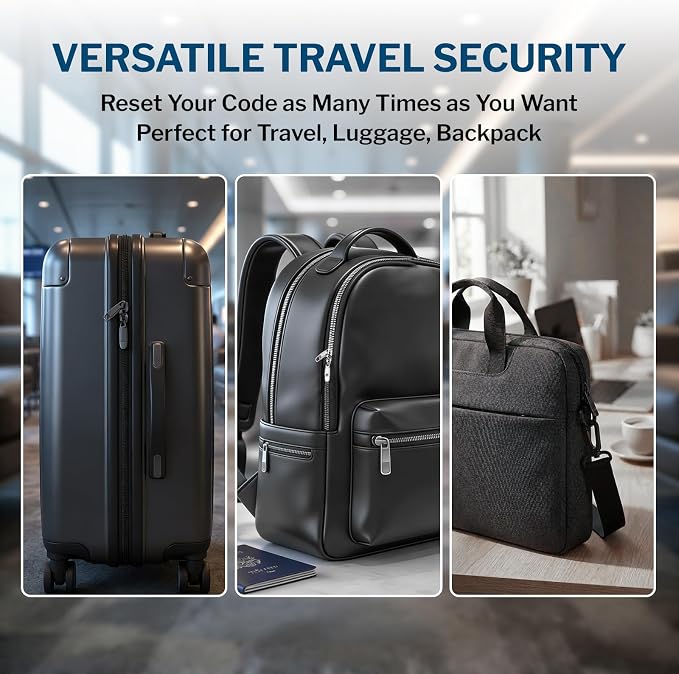 Forge Open Alert TSA Approved Luggage Locks - 3 Digit Combination, Easy Read Dials, Zinc Alloy Body - Ideal Travel Lock for Luggage, Suitcases, Bags & Toolboxes (Green 4PK)