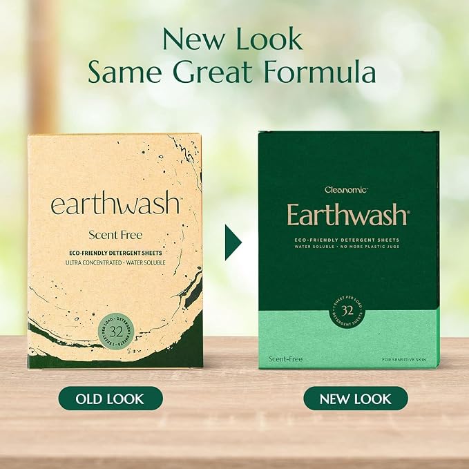 Earthwash Laundry Detergent Strips Scent-Free Hypoallergenic - Ideal for Travel & Home - 160 Strips