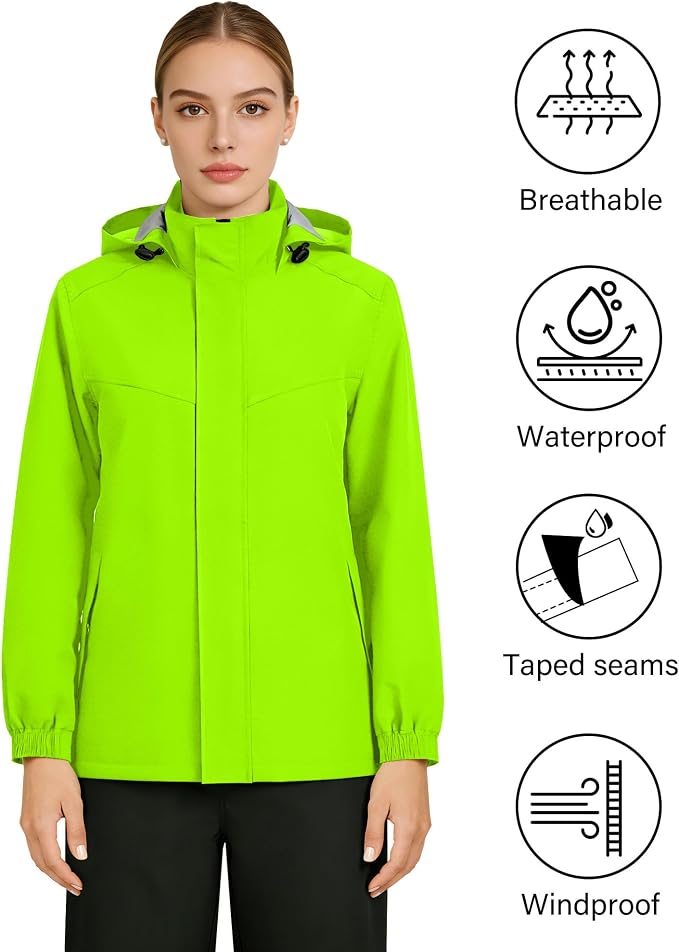 iCreek Rain Suit Waterproof Hooded Rain Gear Breathable Lightweight Packable Rain Jacket Pants Men Women for Hiking Fish Golf