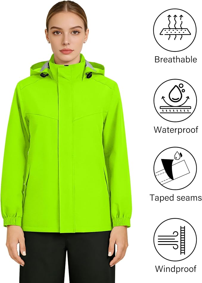iCreek Rain Suit Waterproof Hooded Rain Gear Breathable Lightweight Packable Rain Jacket Pants Men Women for Hiking Fish Golf