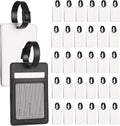 32 Pcs Sublimation Luggage Tags Bulk, 4.1 x 2.8 in PU Leather Name Label Blank with ID Card Slot, DIY Heat Transfer Travel ID Tags with Straps for Personalized Custom
