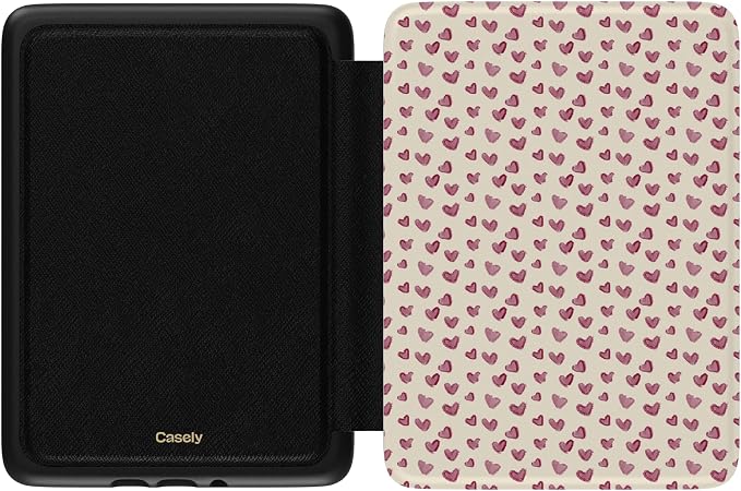 Casely Kindle Case | Lovebug | Mauve Hearts | Compatible with 7” Kindle Colorsoft and 7” Kindle Paperwhite (12th Gen 2024 Models)