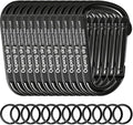 Carabiner Clip - Heavy Duty Carabiners 800lbs-13KN (2922 lbs) Carabeaner D Ring Shape,Key Chain Clip Hook,Keychain Clip,Multipurpose for Camping, Hiking,Backpacking or Other Outdoor Activities.
