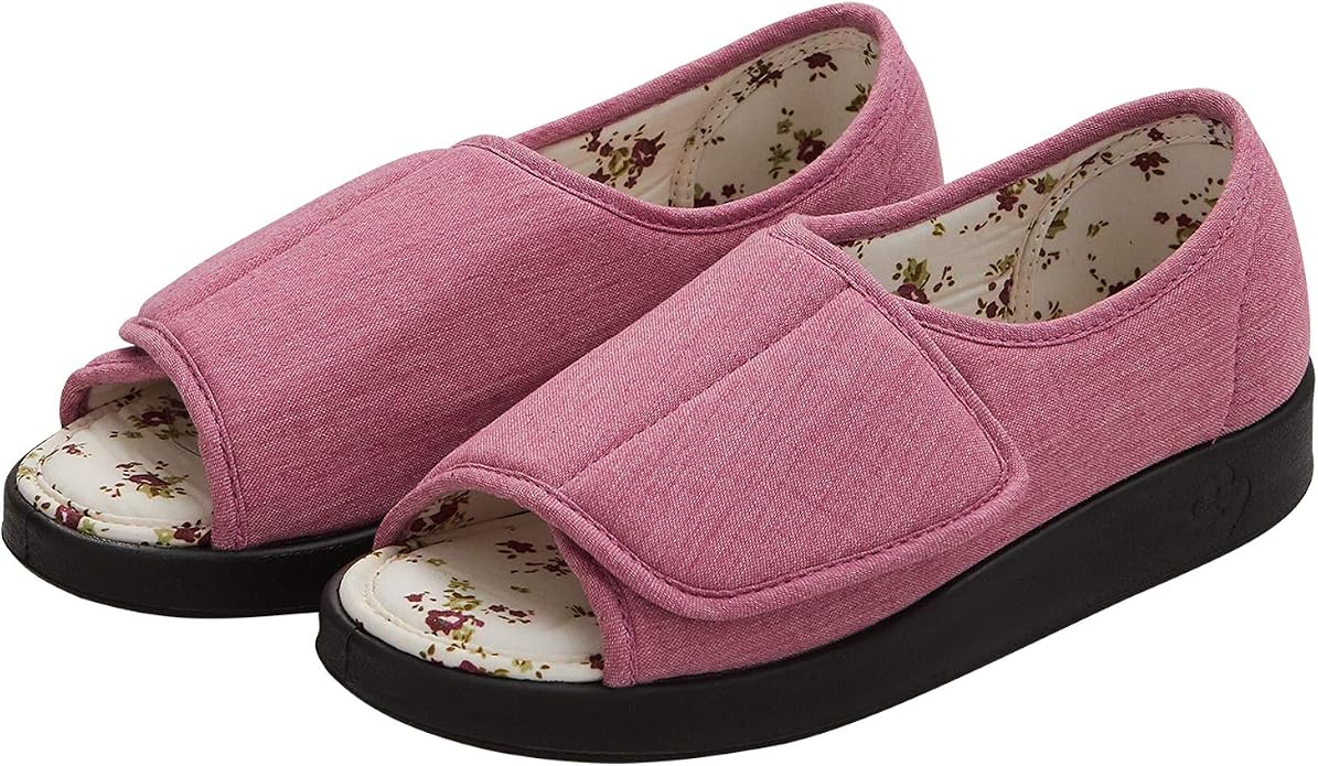 Silverts Women’s Adaptive Clothing Open Toe Shoes, Adjustable Wide Fit Sandals for Elderly, Nursing Home & Assisted Dressing