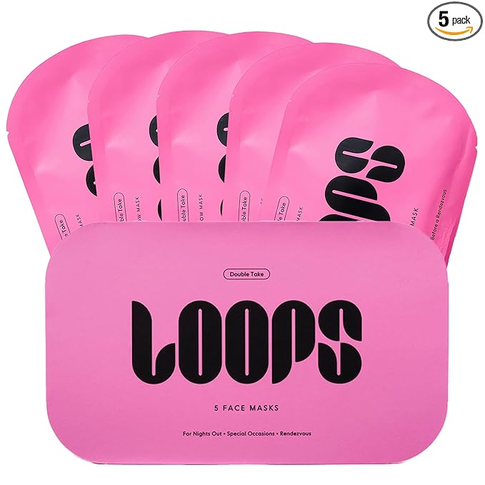 LOOPS DOUBLE TAKE - Glow Korean Hydrogel Face Masks - Calms and Soothes Skin - Refine Pores and Smooth for a Flawless Face - Hydrating Skin Mask Face Mask Leaves You Refreshed and Loumonus 5pc