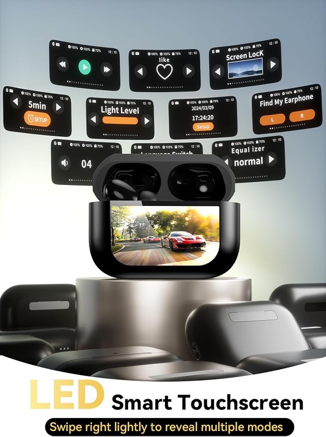 Bucephalus Wireless Earbuds, Bluetooth 5.4 Ear Buds, ENC Noise Cancelling Headphones with 48H Playtime, Bass Stereo Sound, Compatible with iPhone 17/16/15/14/Android, Pad - Mattle Black