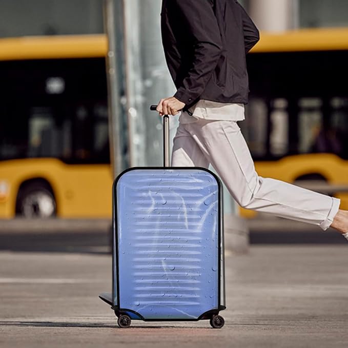 20 Inch Clear Suitcase Cover for Luggage TSA Approved Heavy Duty Waterproof PVC Protector Prevents Scratches Damage for Wheeled Travel Luggage