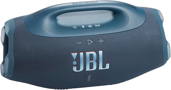 JBL Boombox 4 - Most Powerful Portable Waterproof Speaker with Massive Pro Sound, Up to 34 Hours of Playtime, & Multi-Speaker Connection by Auracast™ (Blue)
