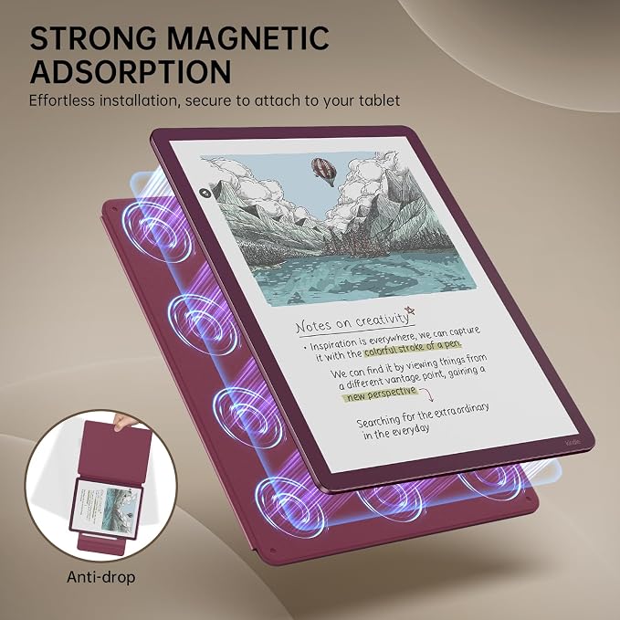 MoKo Magnetic Case for All-New 11" Kindle Scribe 2025(3rd Generation) & Kindle Scribe Colorsoft 2025(1st Generation) - Slim Folio Premium PU Leather Cover with Pen Clasp & Auto Sleep Wake, Fig