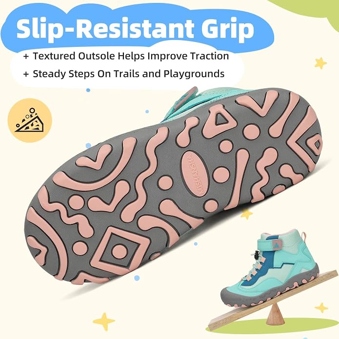 Mishansha Kids Water Resistant Hiking Boots, Boys Girls Anti Collision Anti-Skid Athletic Outdoor Adventure Trekking Shoes