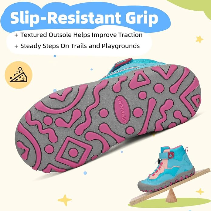 Mishansha Kids Water Resistant Hiking Boots, Boys Girls Anti Collision Anti-Skid Athletic Outdoor Adventure Trekking Shoes