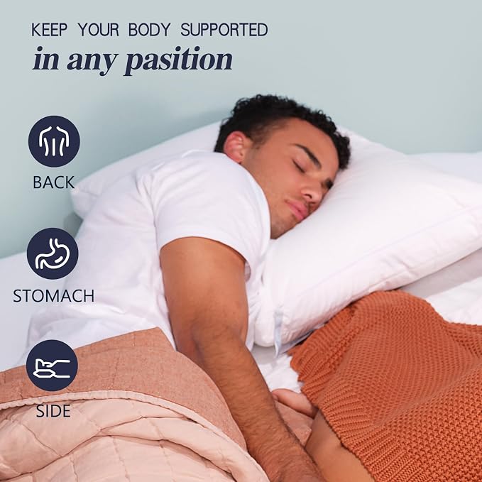 Nuzzle Cooling Adjustable Pillow for Side Sleepers,Standard Size Bed Pillow 4 Pack – Hotel Luxury Neck Support, Height Adjust Soft Sleeping Pillow for Back, Stomach or Side Sleepers-Home Gift