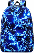 mezhsa Boy School Backpack Elementary Middle Lightning Bookbag Laptop Teenager Waterproof Lightweight 17 Inches (1-Blue)