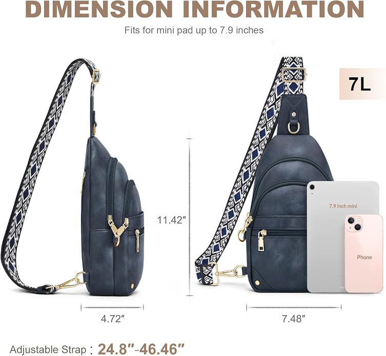 SYTRAH Anti Theft Crossbody Bags for Women, RFID Sling Bag Travel Purse, RFID Cross Body Purses Chest Bag for Travel