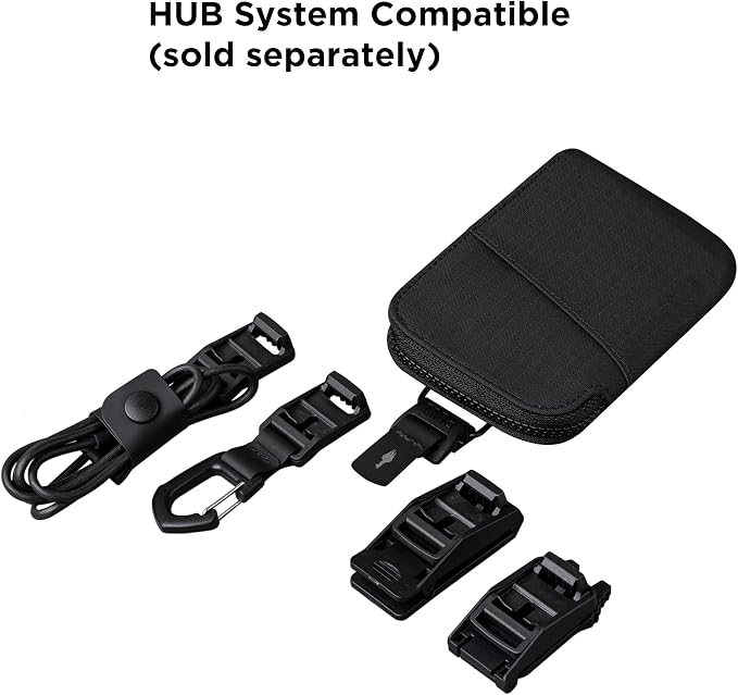 ALPAKA Zip Card Pouch - Card Wallet and Coin Pouch - Holds 12-20 Cards and Cash Holder with Black Axoflux, RFID Blocking Weatherproof Material